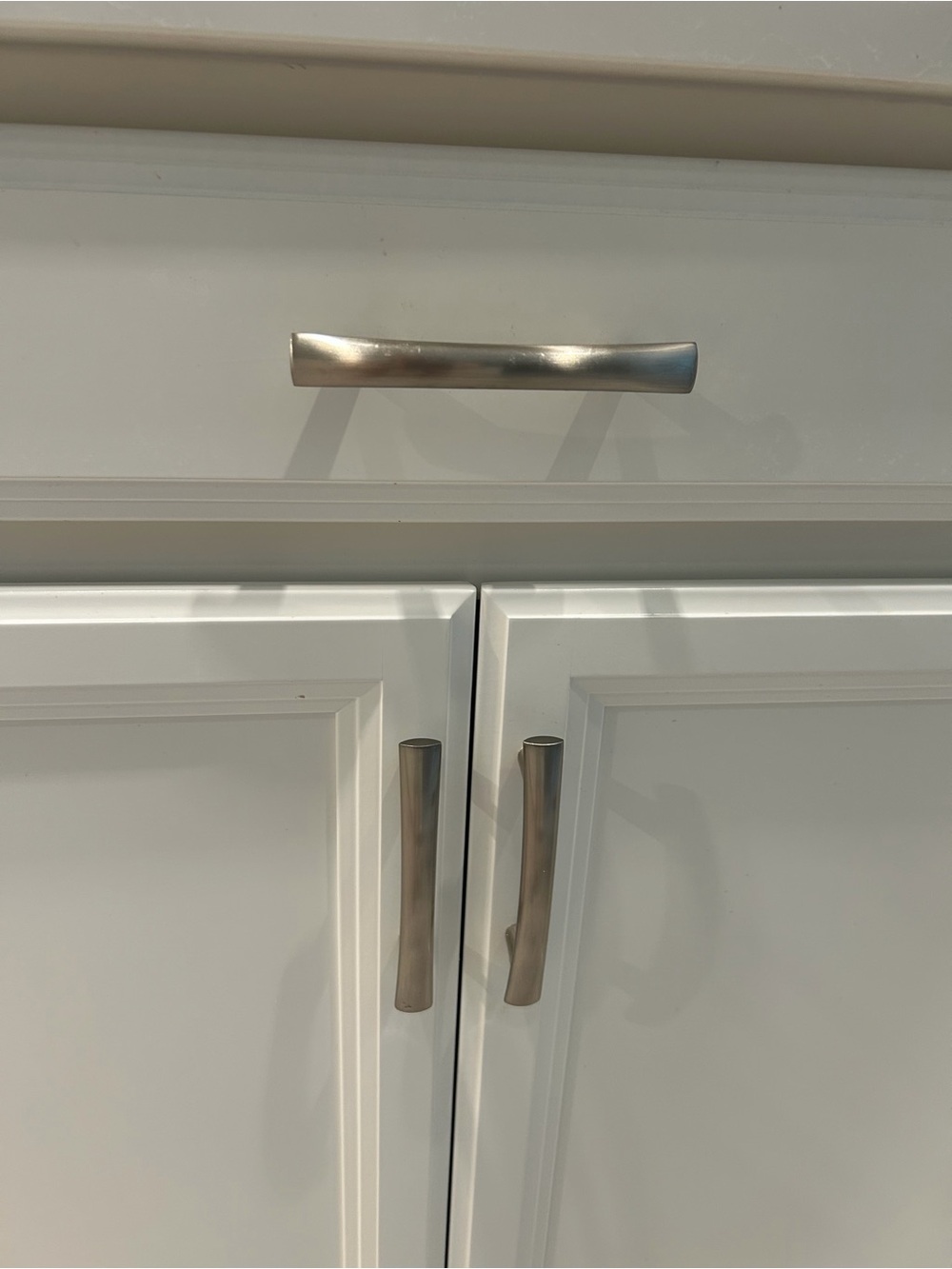 Stainless Steel Curved Cabinet Pull Handles - Brushed Nickel Finish
